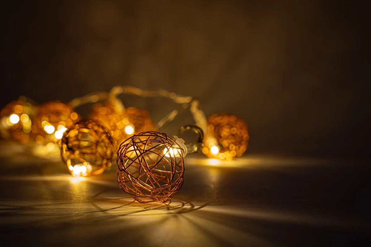 A string of small decorative lights