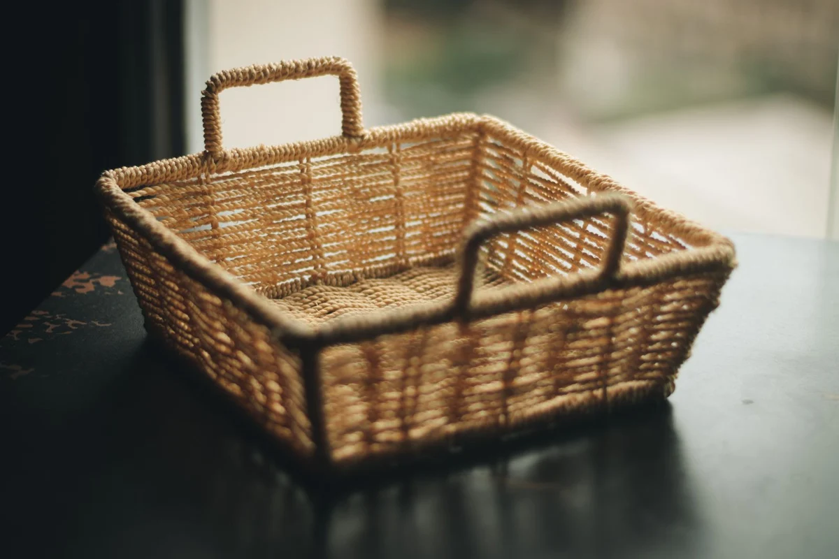 A woven basket ready for reuse
