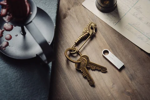 Keys held together on a keyring